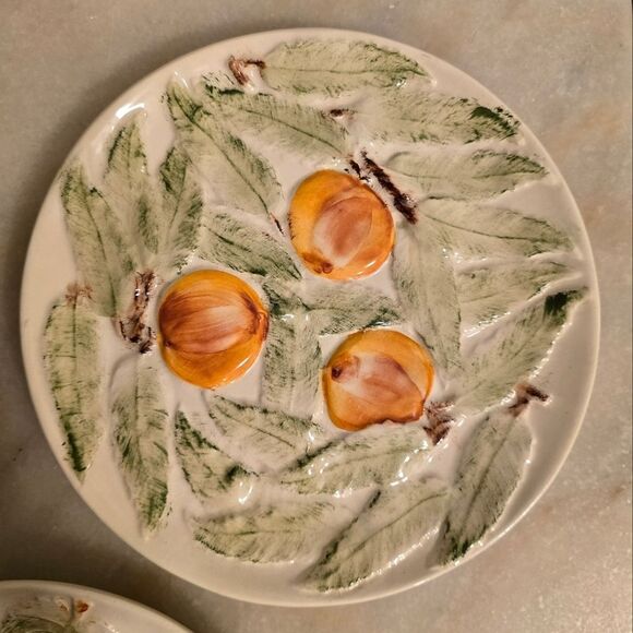 Set Of 3 Neuwirth Vintage Fruit Themed Majolica Style Decorative Plates Portugal - Picture 3 of 10